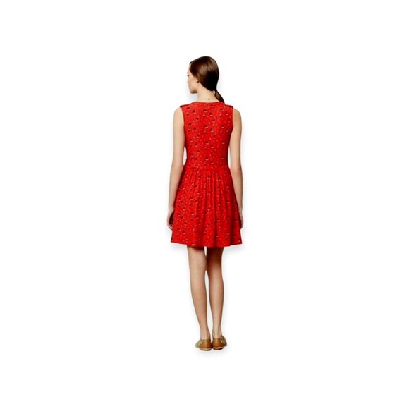 Anthropologie Leifnotes sleeveless red Skipper Ships and Anchors dress size XS - Picture 2 of 11